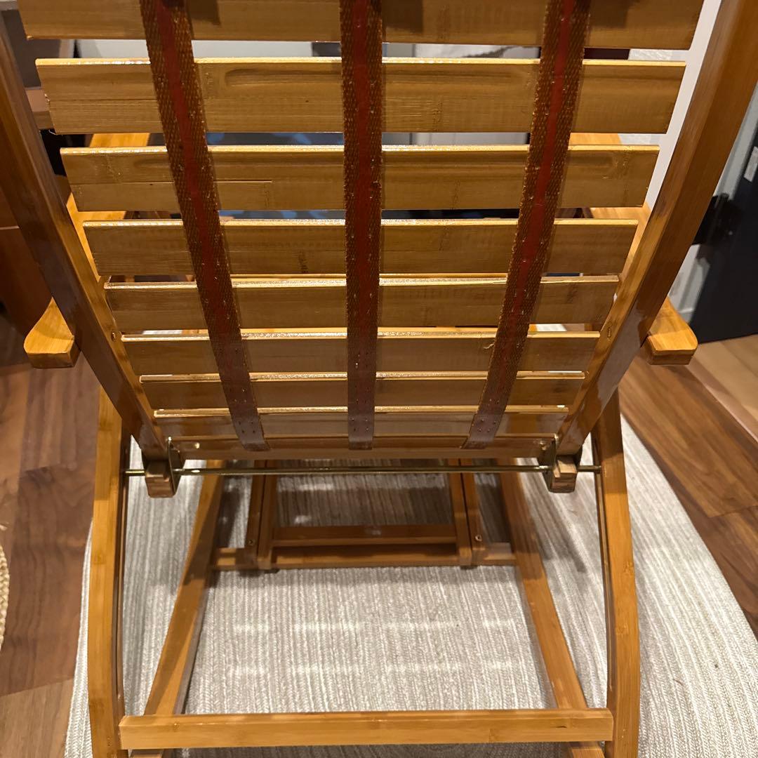 竹製ロッキングチェア ラウンジチェア