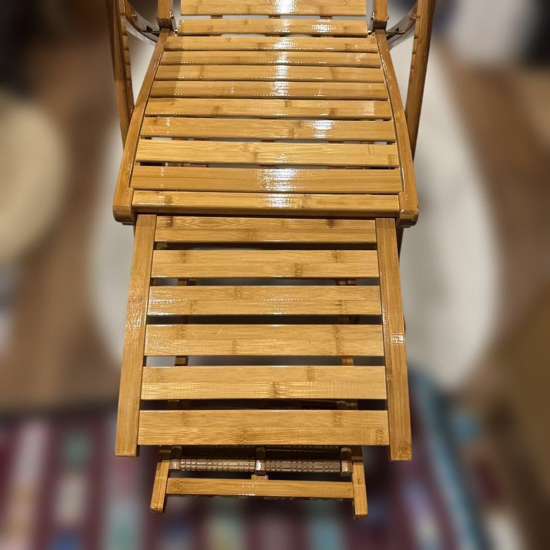 竹製ロッキングチェア ラウンジチェア
