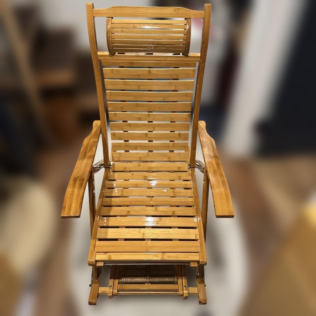 竹製ロッキングチェア ラウンジチェア