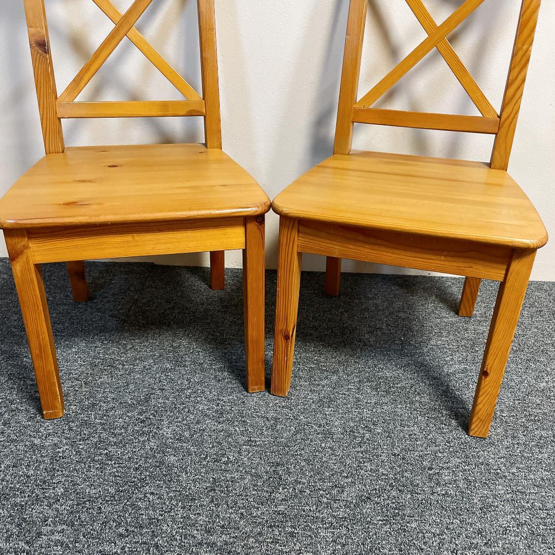 2脚セット IKEA イケア INGOLF インゴルフ チェア パイン材 天然木