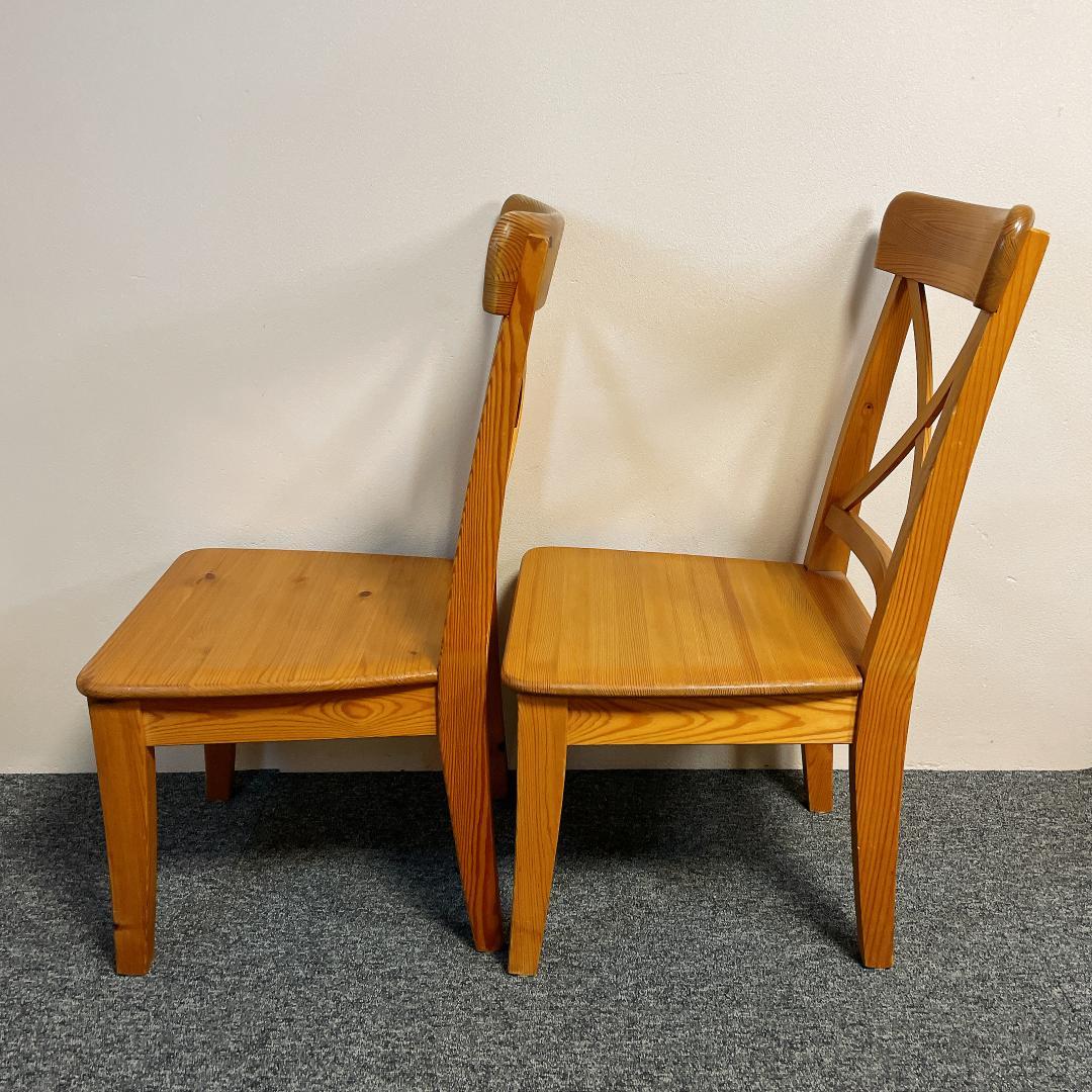 2脚セット IKEA イケア INGOLF インゴルフ チェア パイン材 天然木