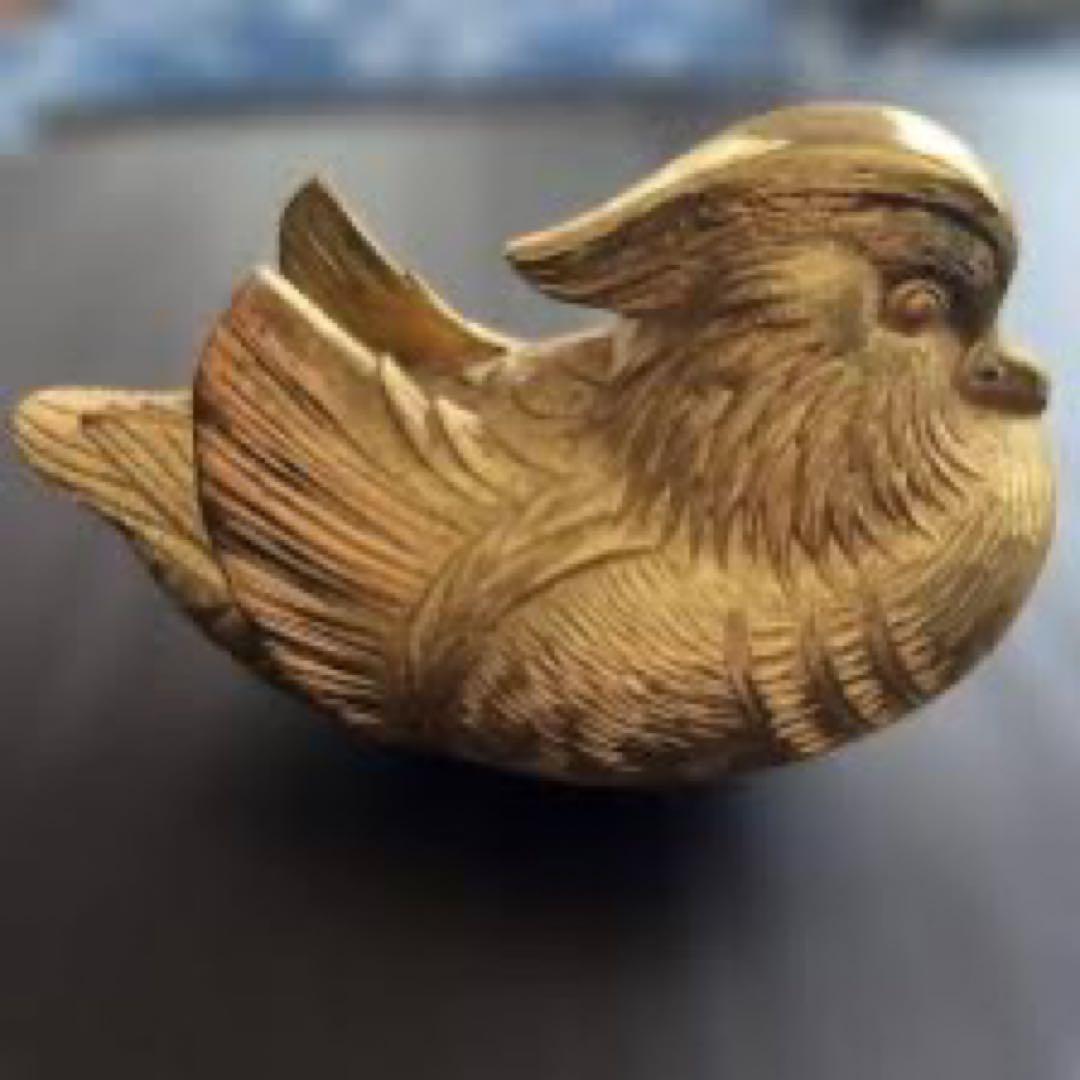 金色の鳥 置物 2匹セット