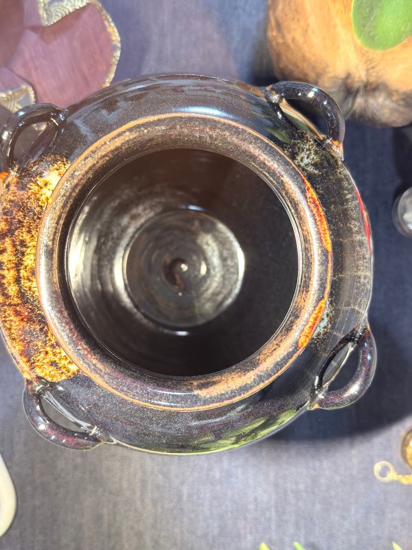 名工【加藤健】源九郎窯 志野茶入 飾壷 完品 網仕覆付 茶道具 時代 骨董 逸品