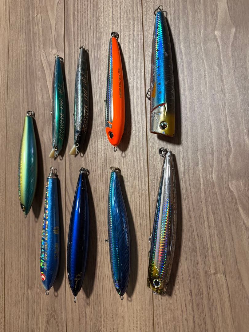 青物ルアー9個セット　ヒラマサやブリ　ダイビングペンシル　ポッパー