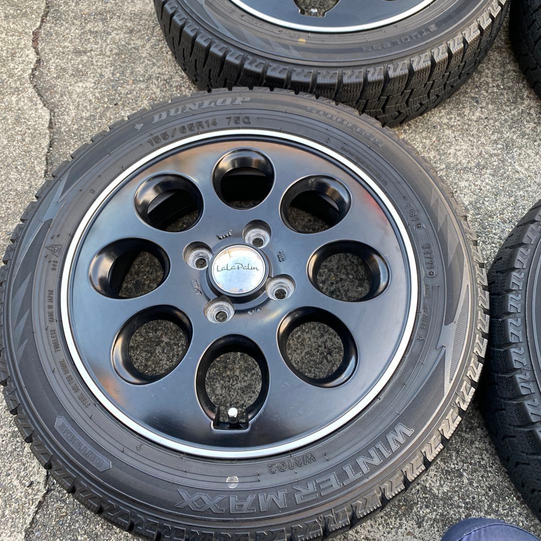 ◇中古溝有りダンロップ155/65R14スタッドレスセット スペーシア