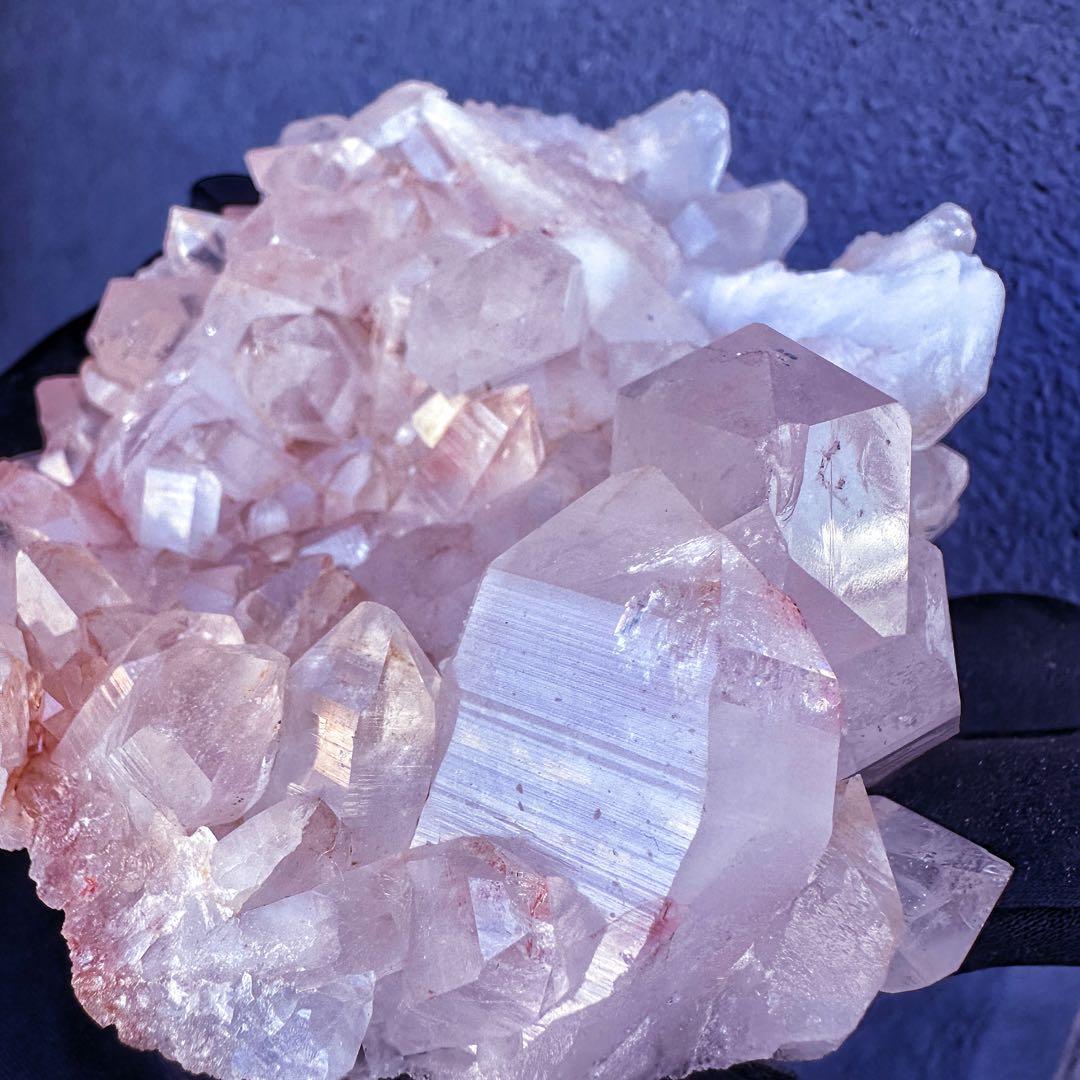 希少❗️超綺麗♡レインボー☆超強いパワー ピンクヒマラヤ水晶 クラスターA1441