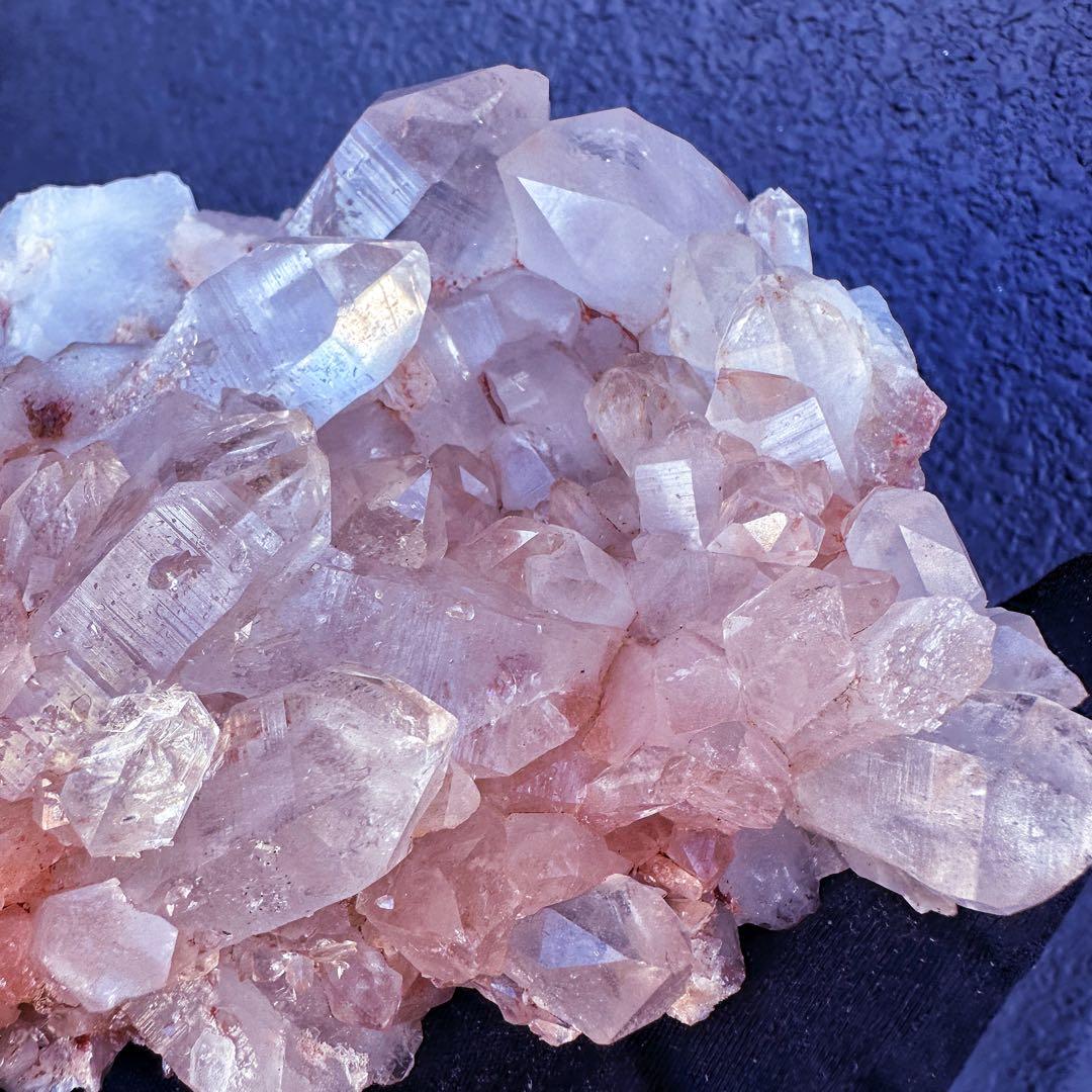 希少❗️超綺麗♡レインボー☆超強いパワー ピンクヒマラヤ水晶 クラスターA1441