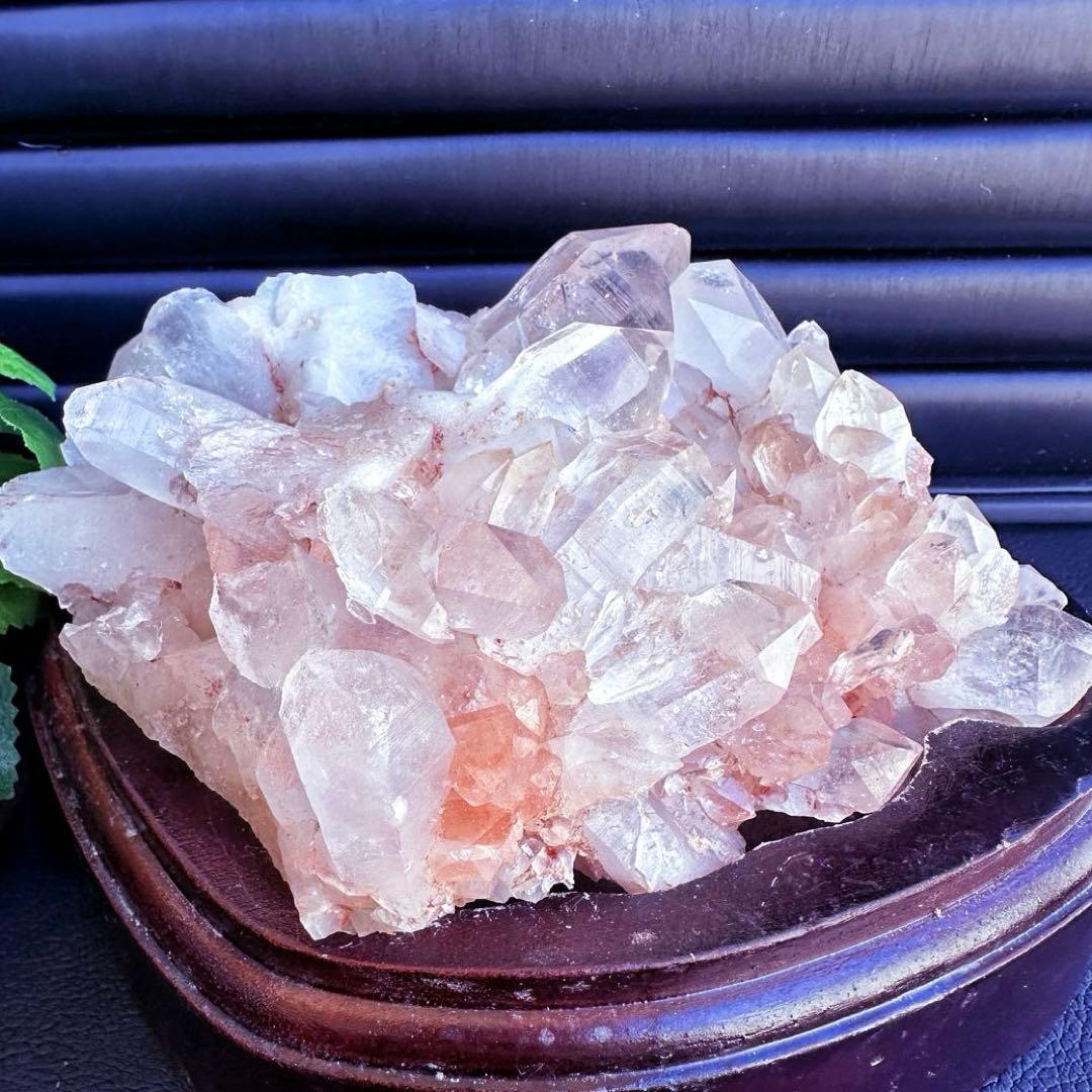 希少❗️超綺麗♡レインボー☆超強いパワー ピンクヒマラヤ水晶 クラスターA1441