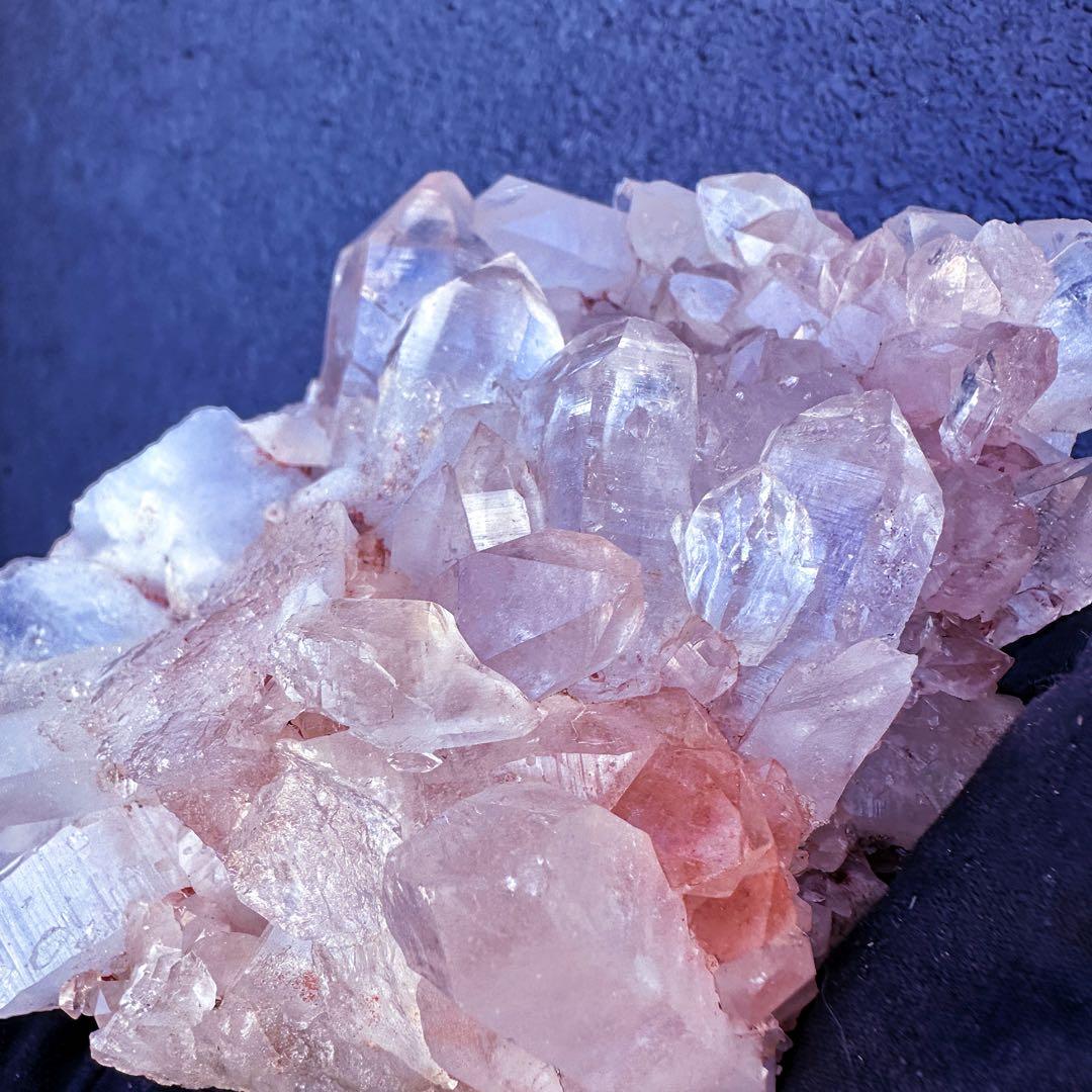 希少❗️超綺麗♡レインボー☆超強いパワー ピンクヒマラヤ水晶 クラスターA1441