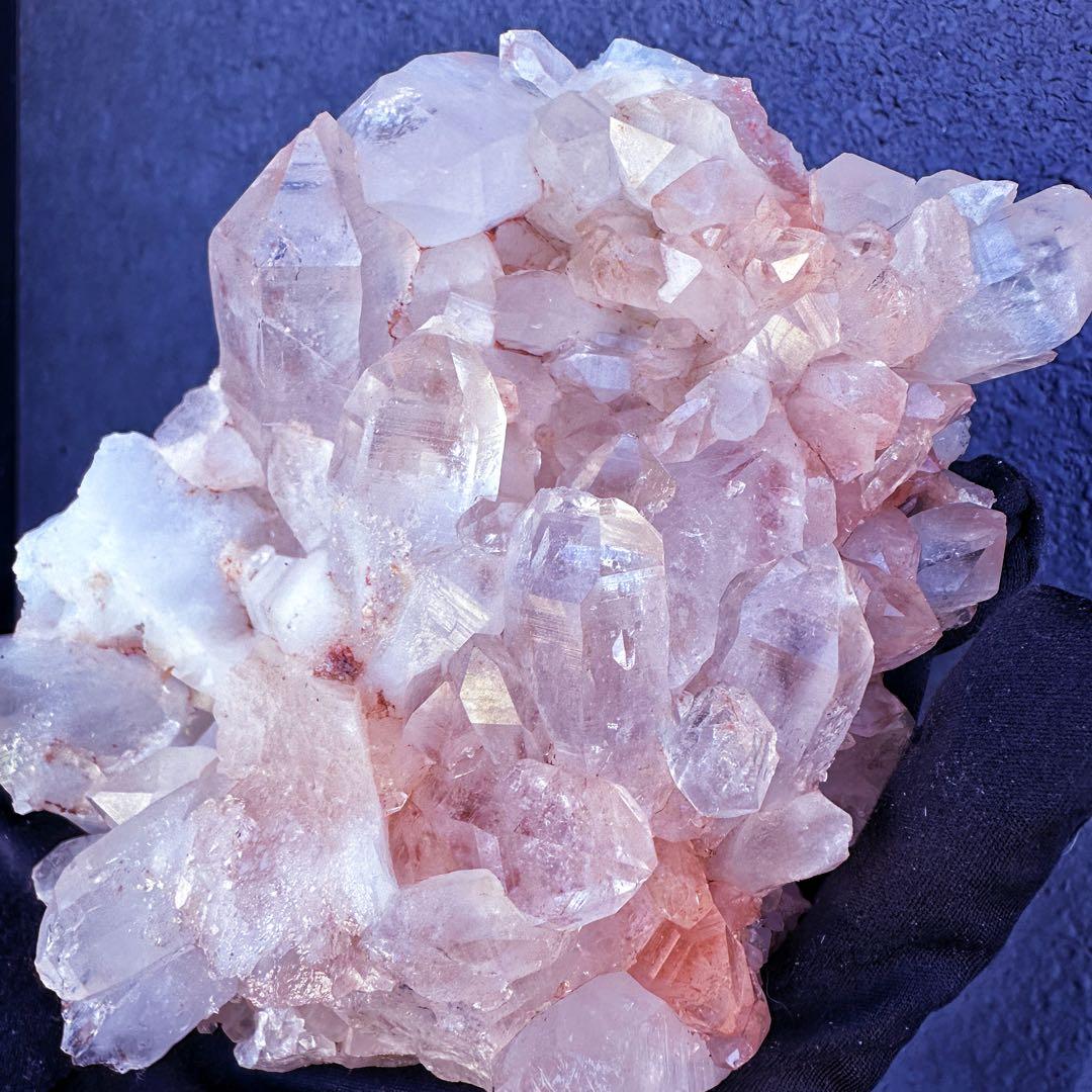 希少❗️超綺麗♡レインボー☆超強いパワー ピンクヒマラヤ水晶 クラスターA1441