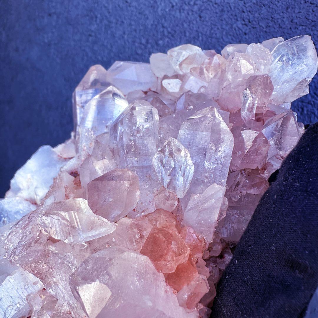 希少❗️超綺麗♡レインボー☆超強いパワー ピンクヒマラヤ水晶 クラスターA1441