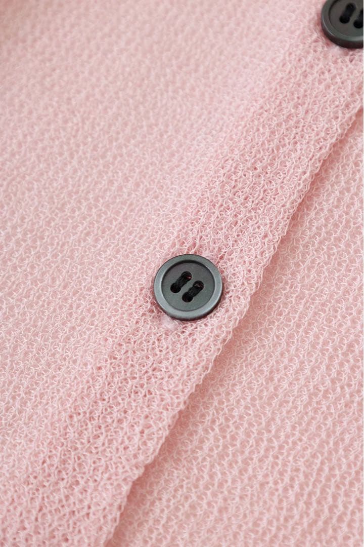 クラネ SHEER ROLLED EDGE KNIT CARDIGAN ピンク