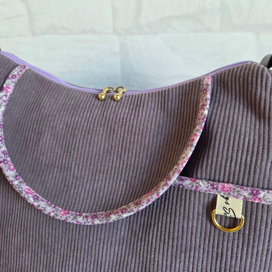 ミーコ&ターボ様　蓋付きショルダーバッグ　ハンドメイド