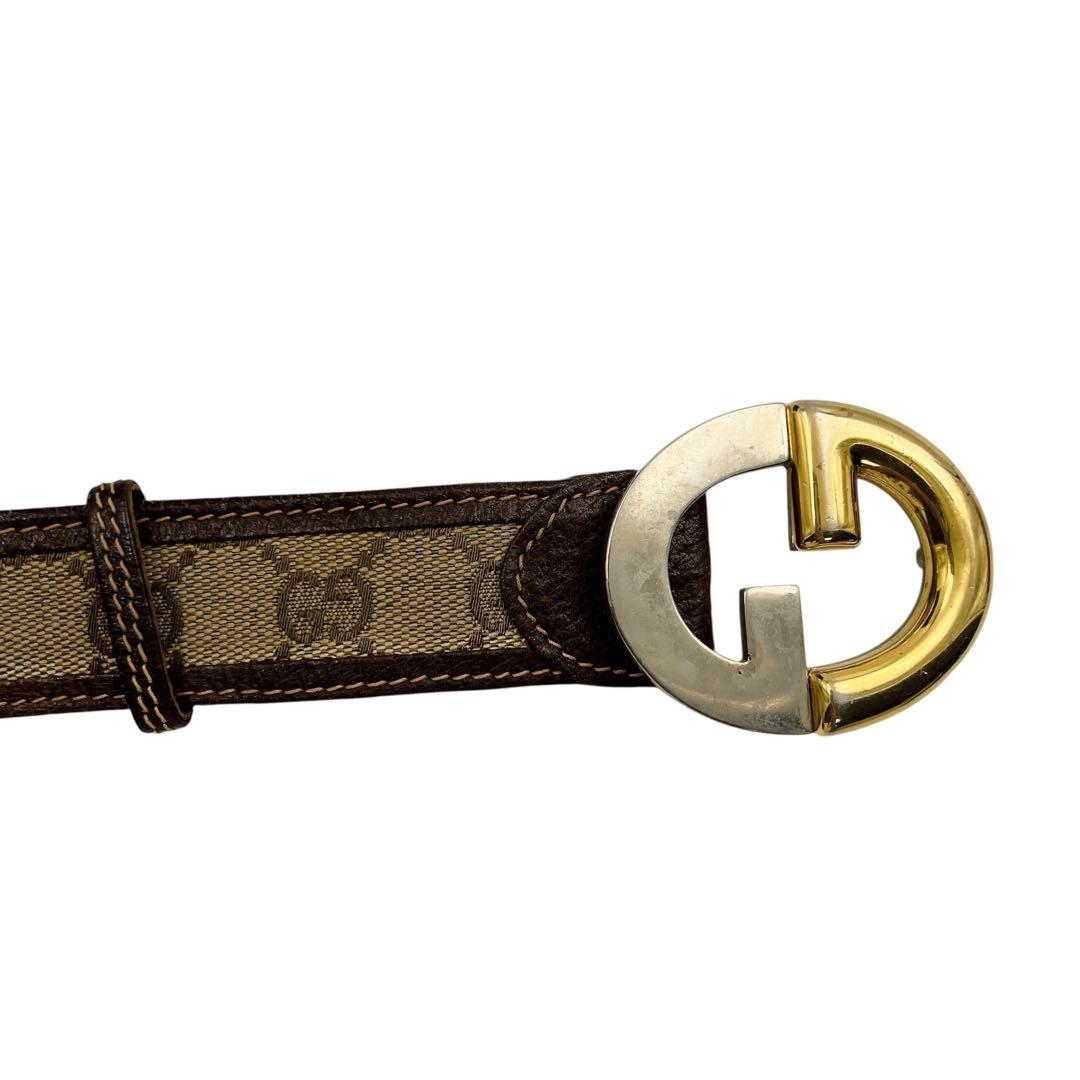 GUCCI GGキャンバス ブラウン レディース ベルト 65 7660