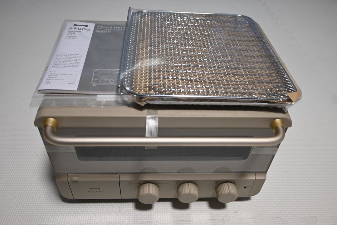 【新品・未使用】BRUNO トースター グレージュ 取扱説明書・焼き網付き