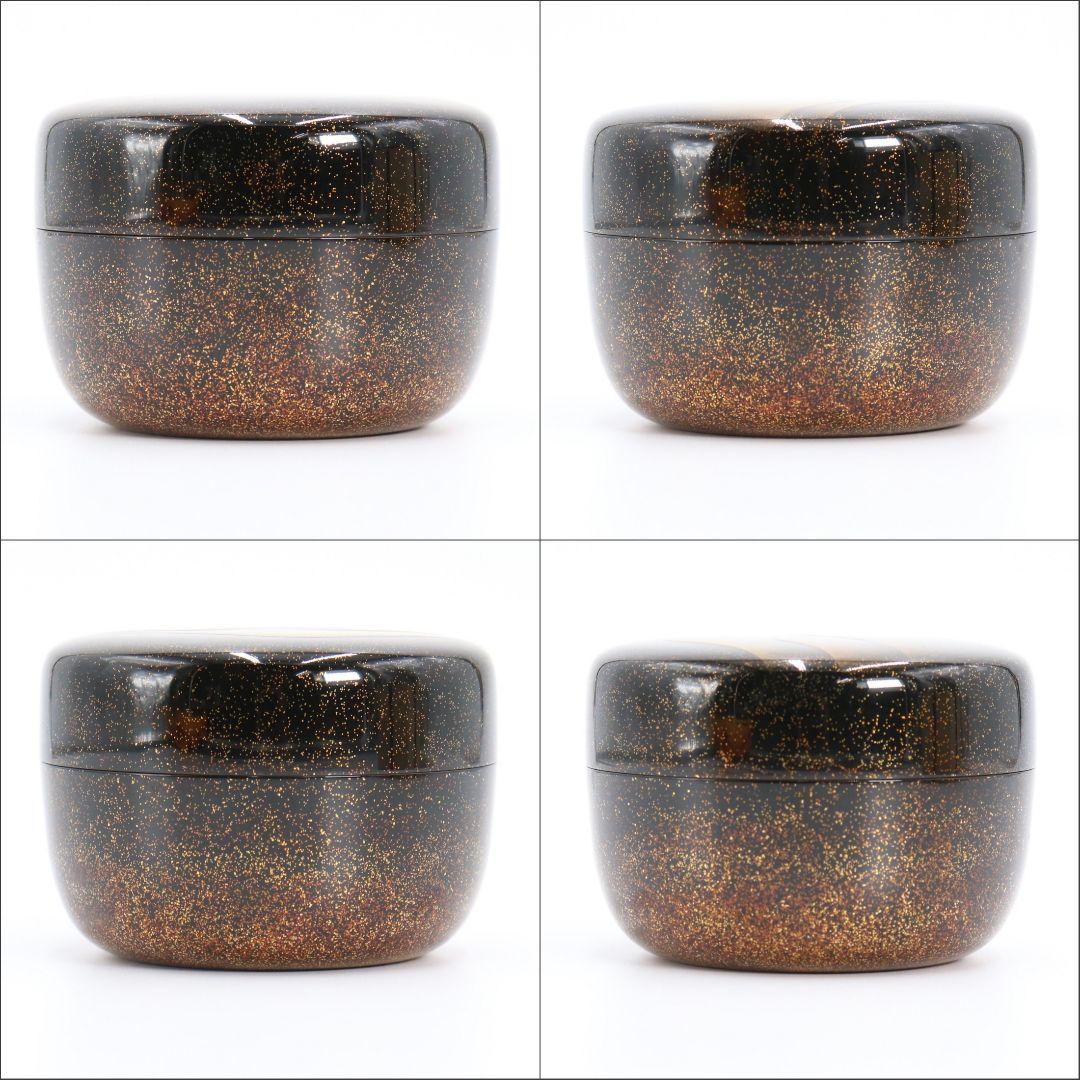 中村恭蔵作 遠山蒔絵 棗 金蒔絵 金梨子地 内銀溜 茶道具　DU99　1F28