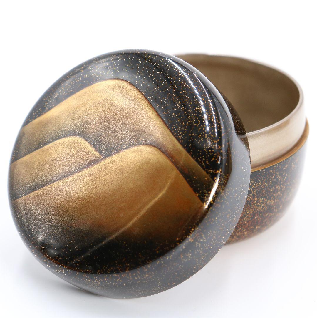 中村恭蔵作 遠山蒔絵 棗 金蒔絵 金梨子地 内銀溜 茶道具　DU99　1F28