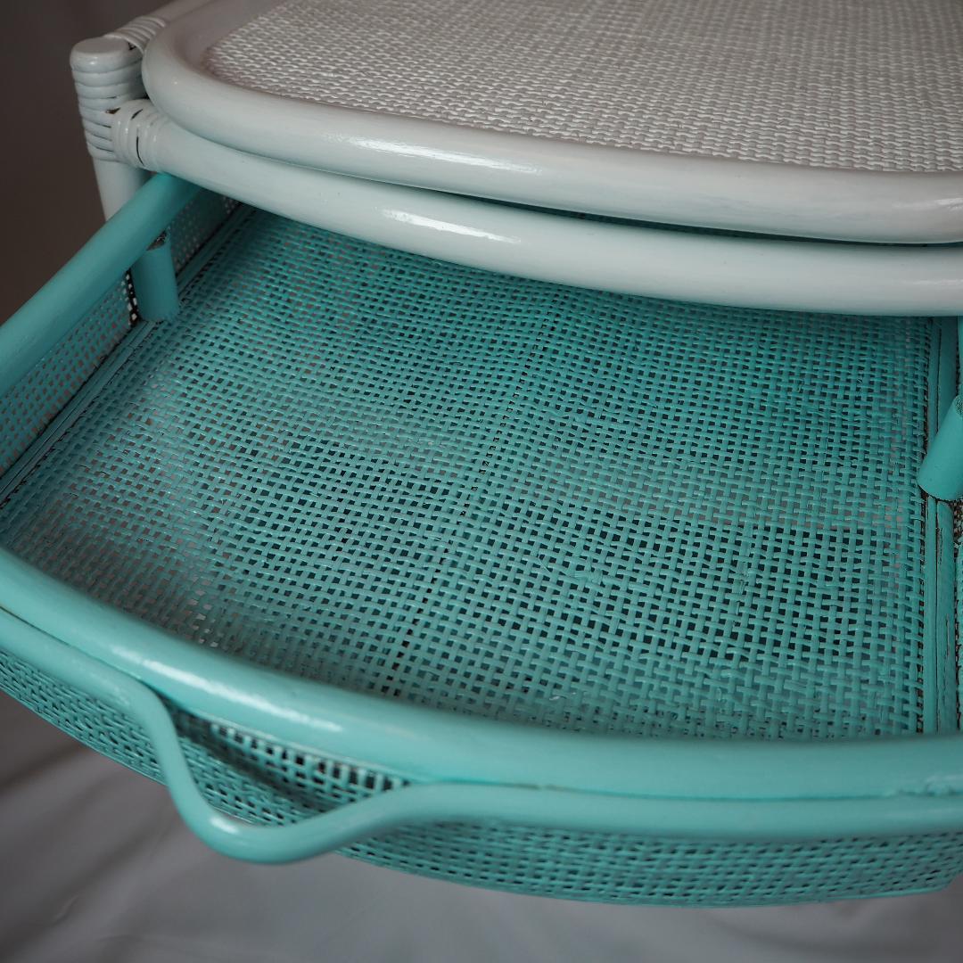 ヴィンテージ Tiffany 鏡台 ドレッサー ラタン 籐 チェスト 昭和レトロ