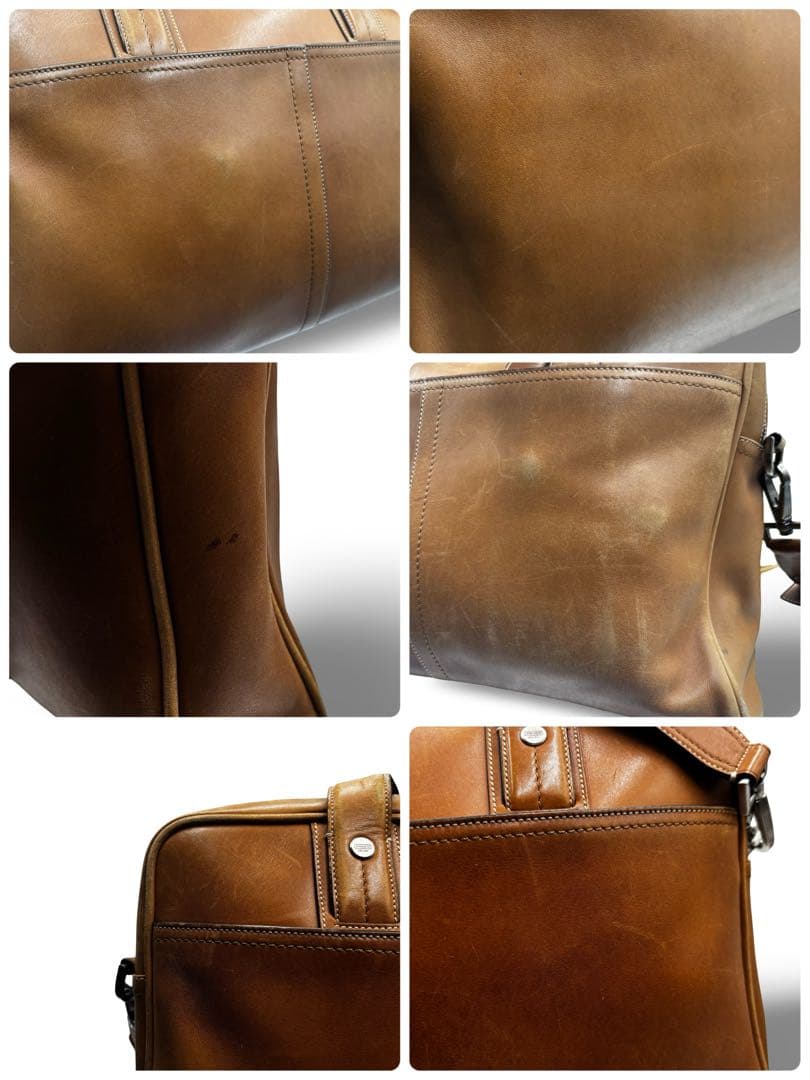 【ヴィンテージ】コーチ 2way ビジネスバッグ　ショルダー　オールレザー　茶