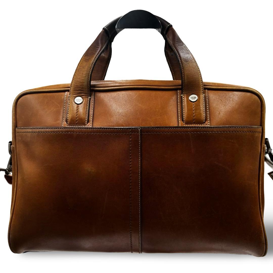 【ヴィンテージ】コーチ 2way ビジネスバッグ　ショルダー　オールレザー　茶