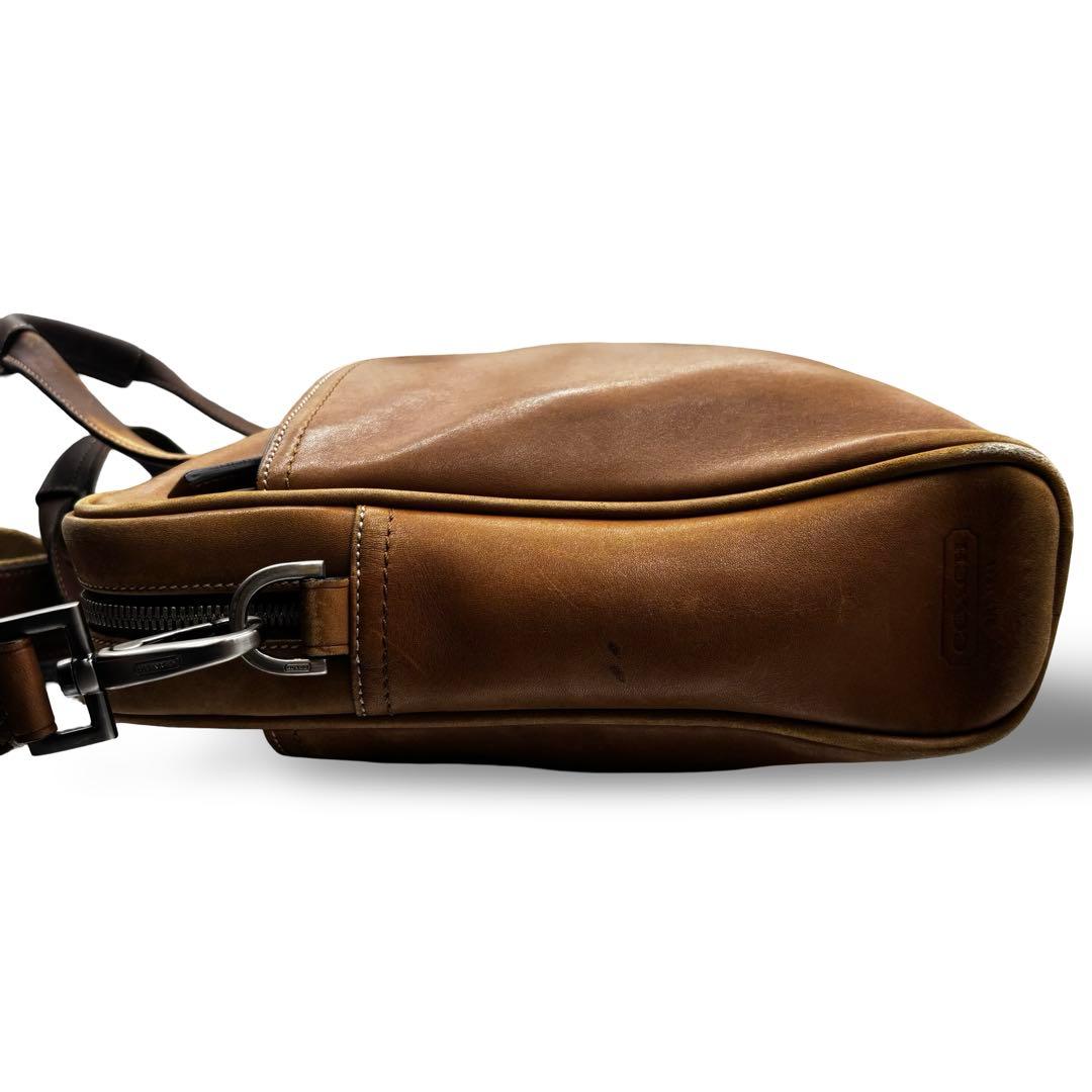 【ヴィンテージ】コーチ 2way ビジネスバッグ　ショルダー　オールレザー　茶