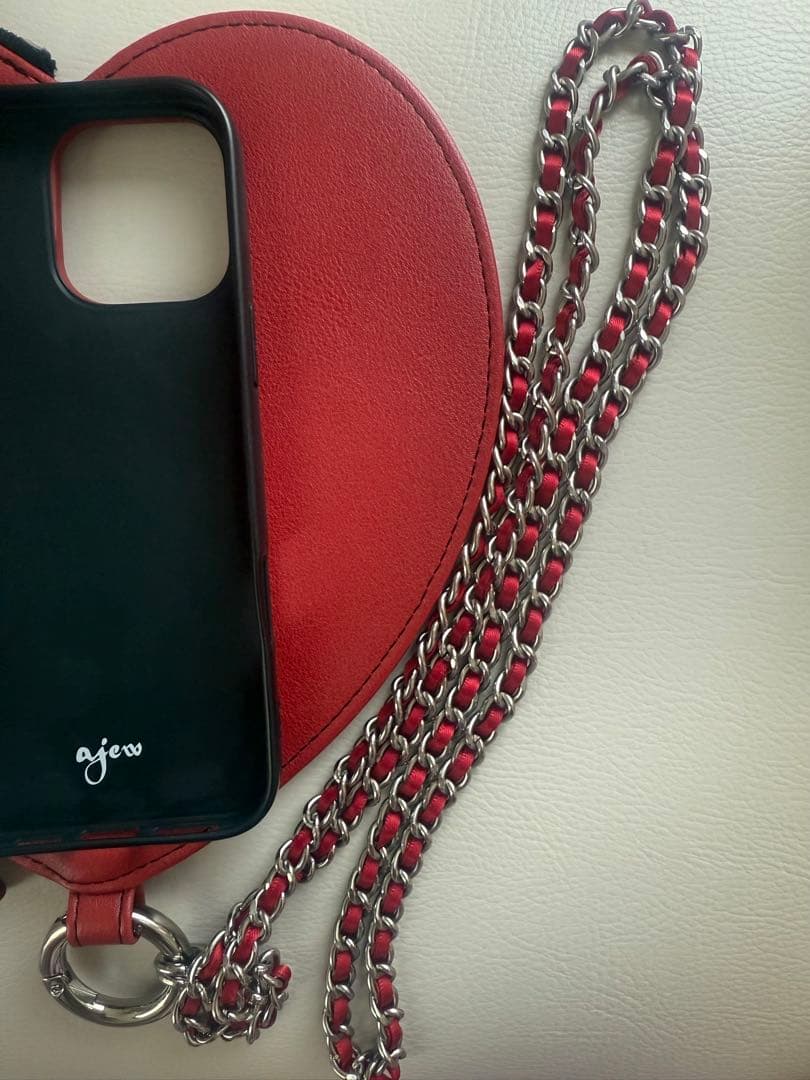 ajew ハート型 iPhoneケース レッド iPhone16promax