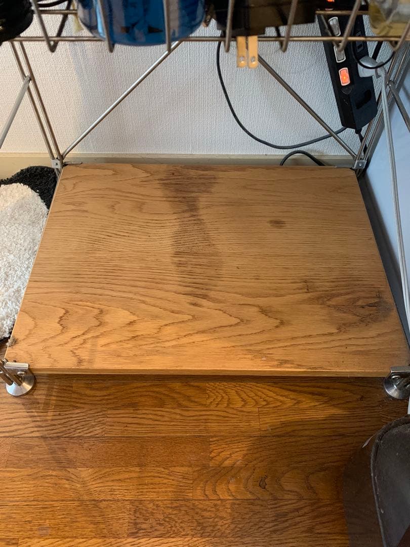 無印ステンレスユニットシェルフ・オーク材棚セット・大 パネル・バスケット付