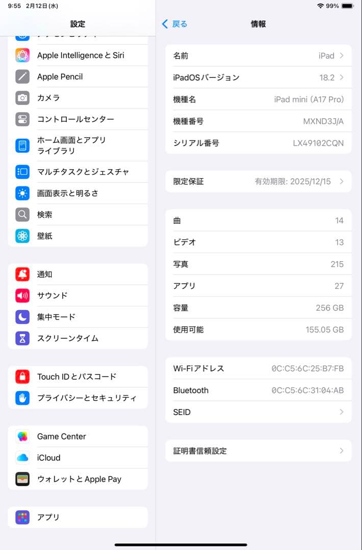 iPad mini A17 Pro Wi-Fi 256GB スターライト2024
