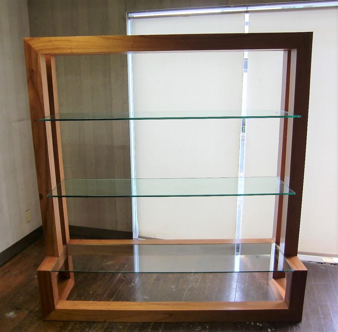 ■交渉可能■　RETRO 男前　/ ミンディ ハイ・シェルフ 　ワイド硝子棚