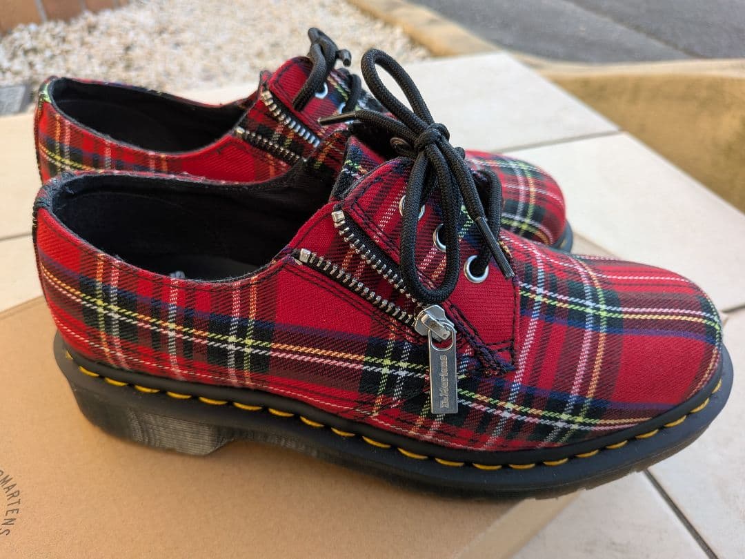 ドクターマーチン:1461zip.タータンチェック、sizeuk7
