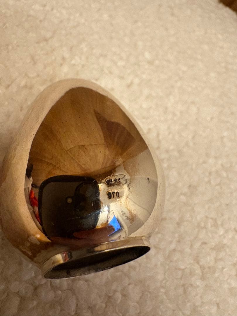 銀製達磨型置物 970刻印　ダルマ