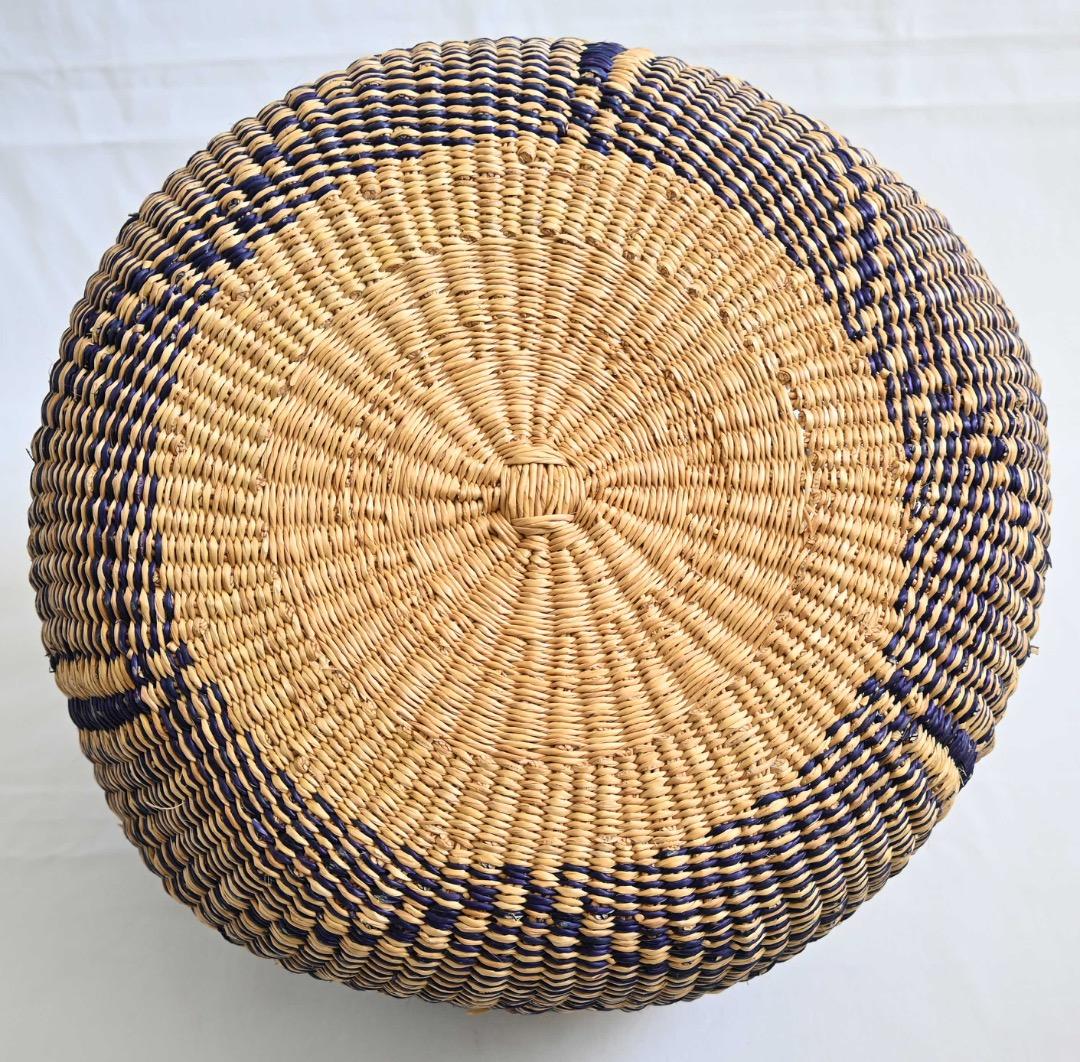 037アフリカ ガーナ製/ブルキナ ボルガ バスケット/38×39cm