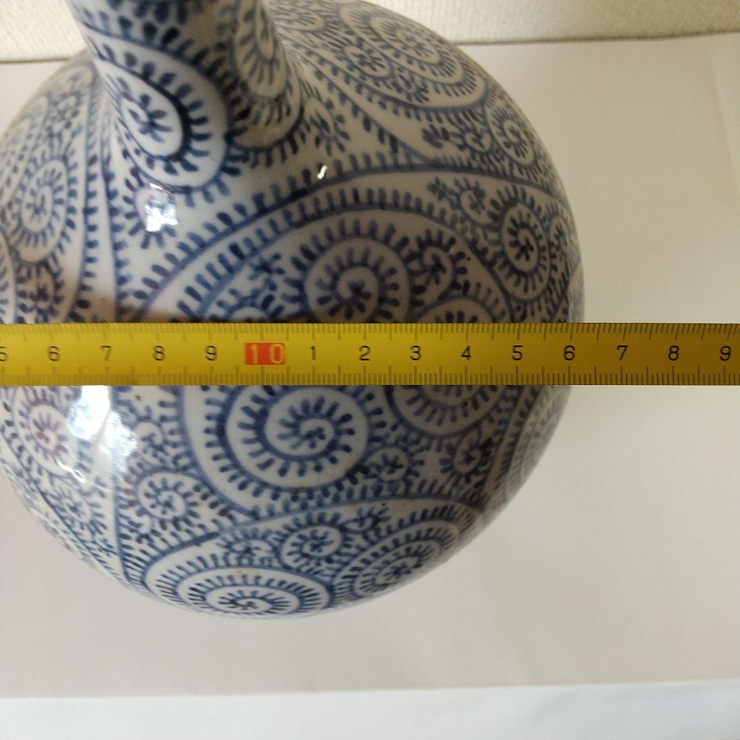 古伊万里染付　蛸唐草大徳利　骨董品