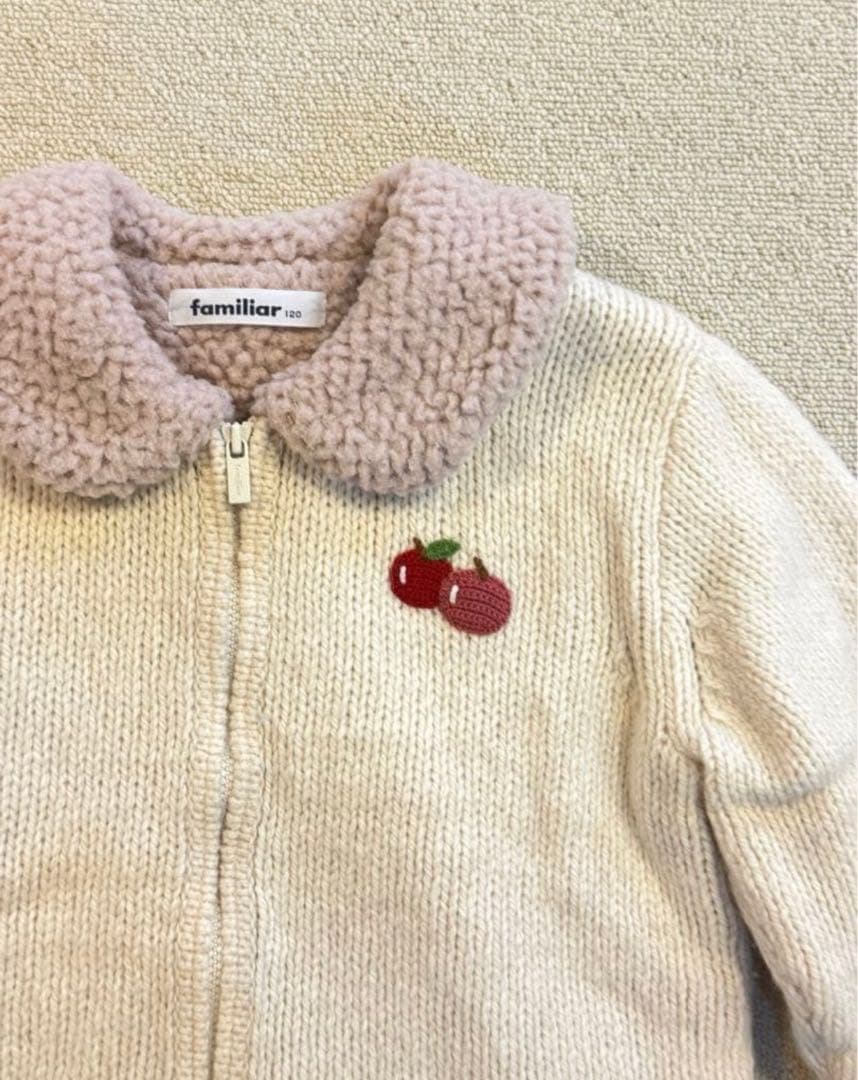 H*♡様 ファミリア ニット　セーター　カウチン　ジャケット　120 ダッフル