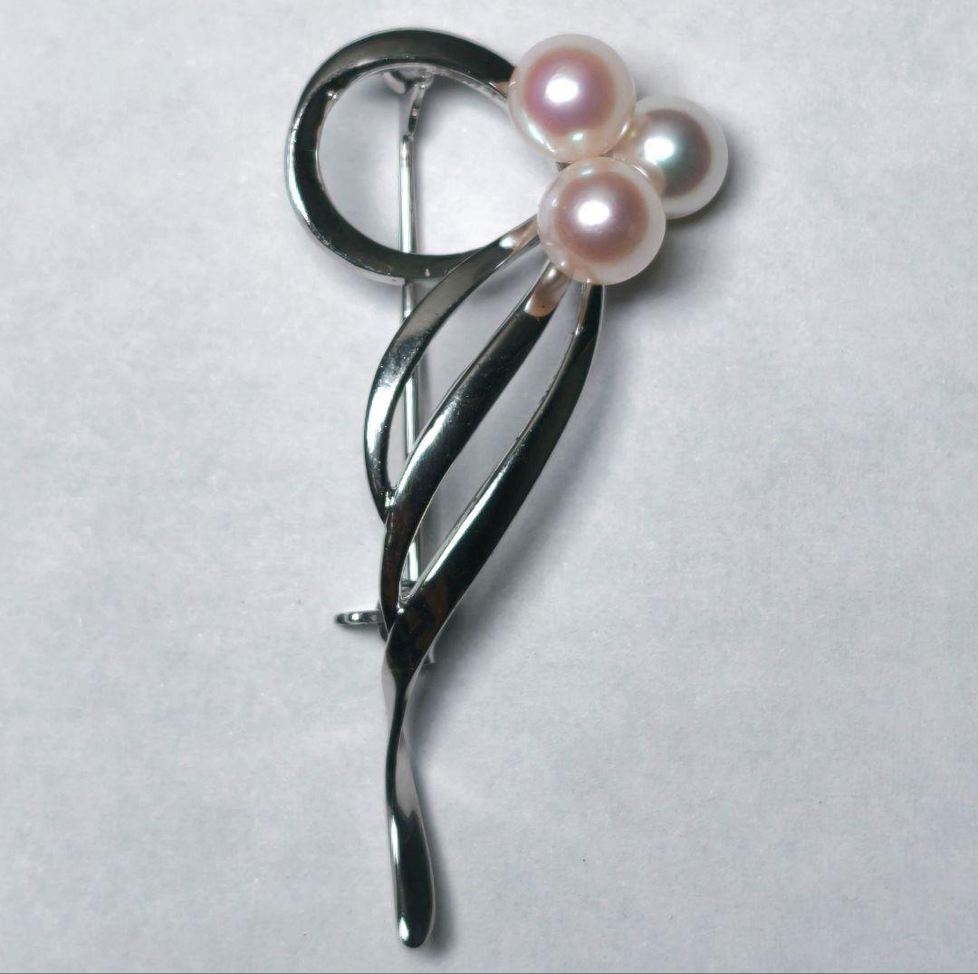 【美品 最高級!!】ミキモト ブローチ パール フォーマル 3珠 皇室御用達