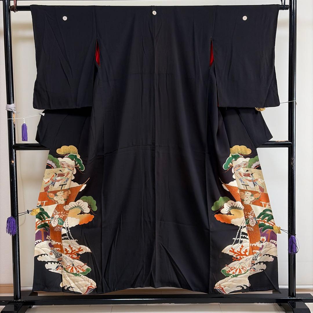 カ*キ様 ■S29■落款　正絹　黒留袖 12点セット■まとめ売り　美品～リメイク