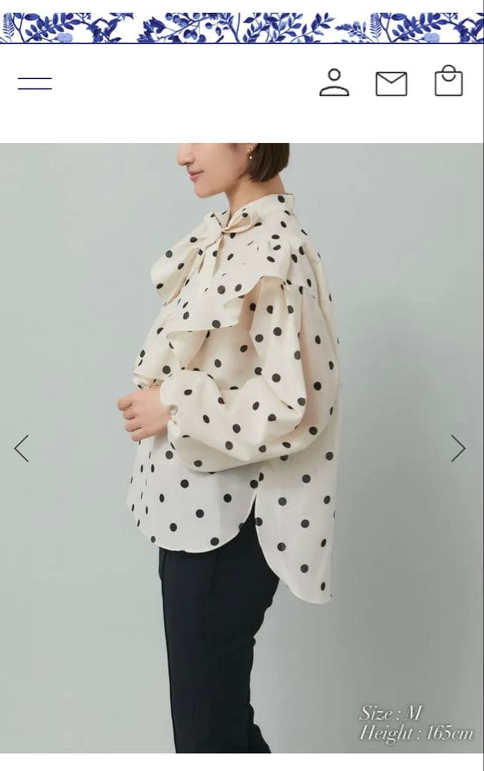 セブンテン シアードットブラウス (アイボリー)S