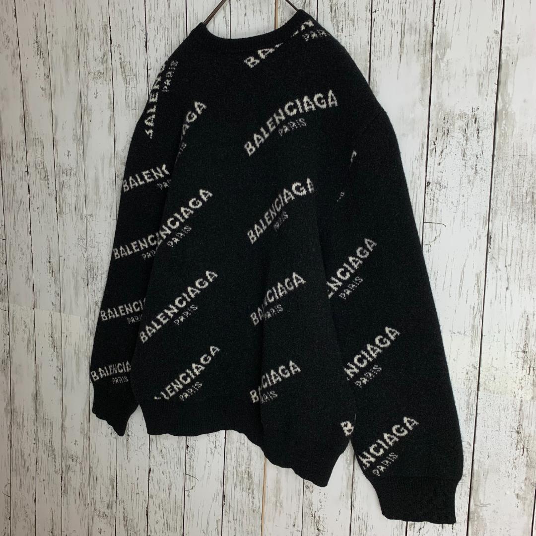 【即完売・超絶人気モデル】バレンシアガ☆総柄ロゴ入りニット セーター/2947.