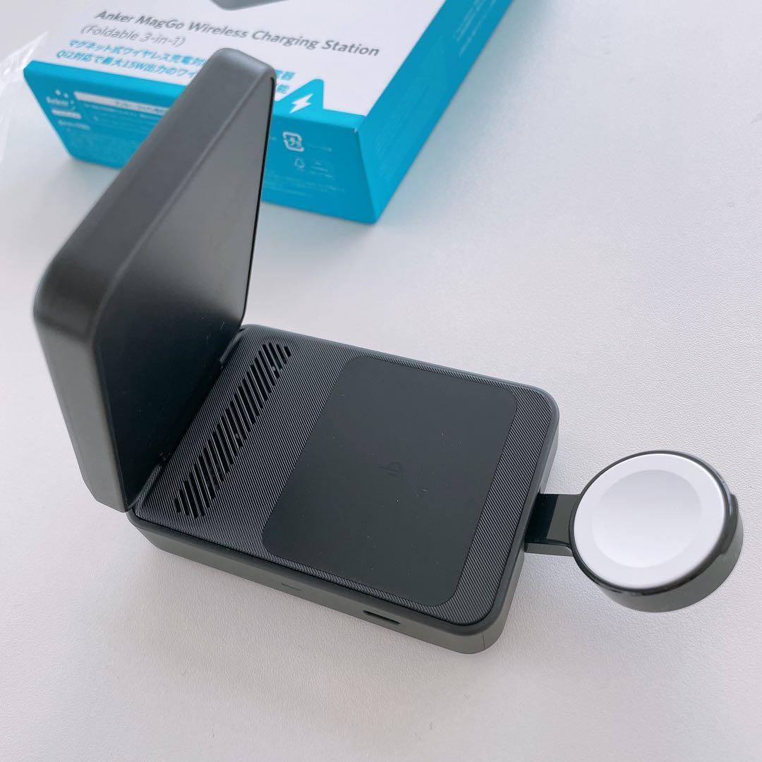 【Anker】新品未使用★アンカーマグゴー3in1折りたたみ式ワイヤレス充電