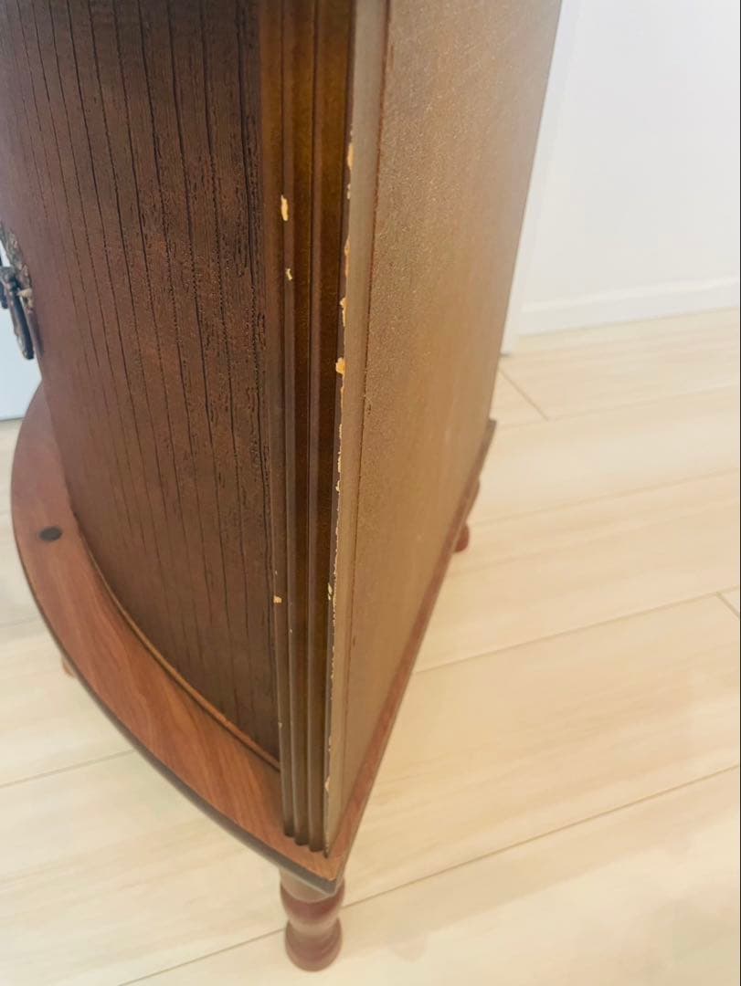 【アンティーク】木製 コーナーラック 飾り棚 収納棚 昭和レトロ 古家具 古道具