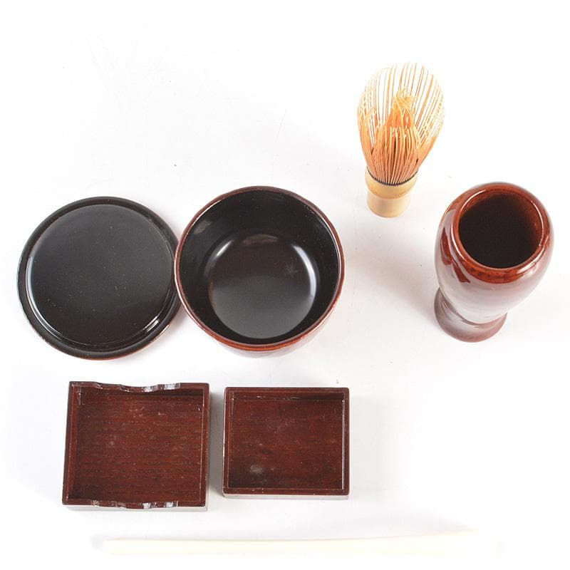 平安　東山麓　東竹園斎作　茶籠　黒楽茶碗　瓢箪振出など　八点一式　DR7039F