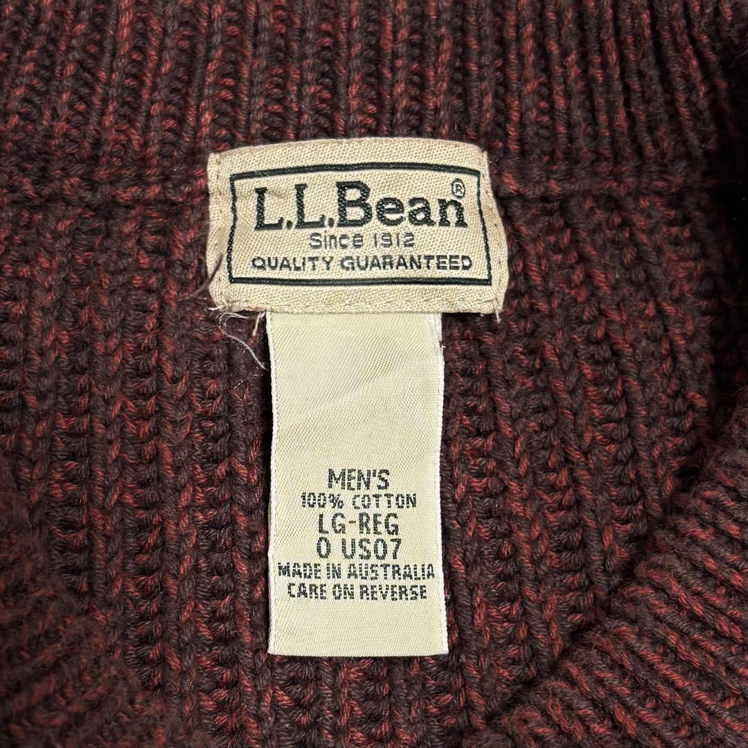 渋いカラー　エルエルビーン　肉厚　コットンニット　リブニット　メランジ