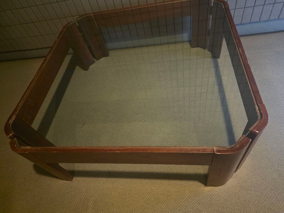 木製ガラスセンターテーブル