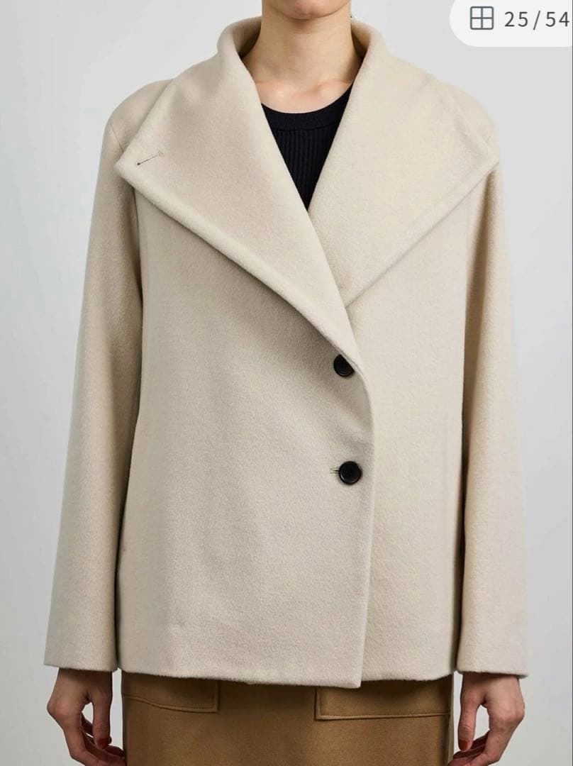 【美品】ROPE プレミアムカシミヤ ショートコート【25AW】オフホワイト36