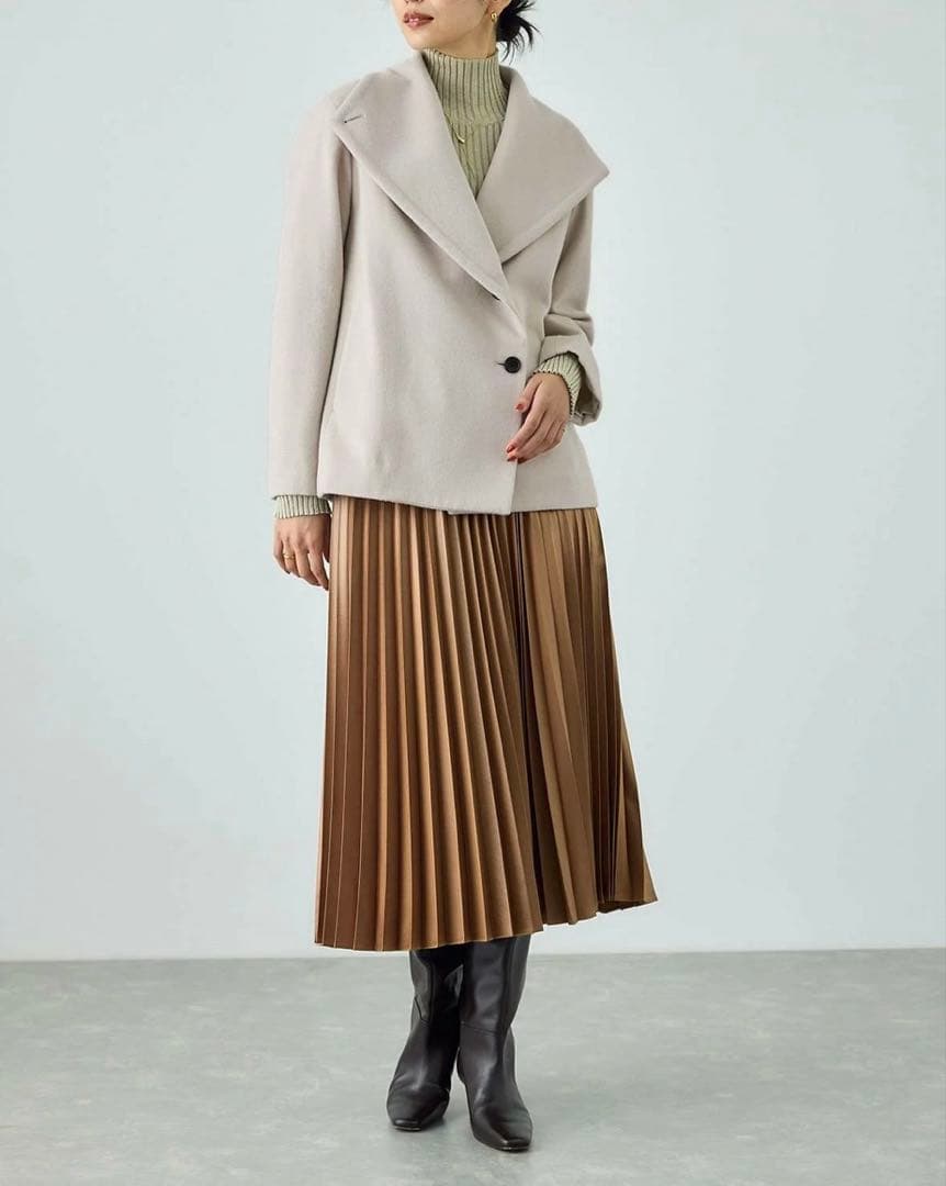 【美品】ROPE プレミアムカシミヤ ショートコート【25AW】オフホワイト36