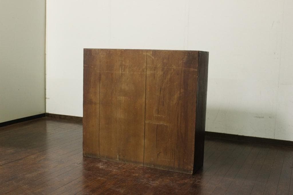 古い木製茶箪笥 収納棚/和家具/飾棚/食器棚時代箪笥/茶道具/ガラス戸棚/煎茶棚