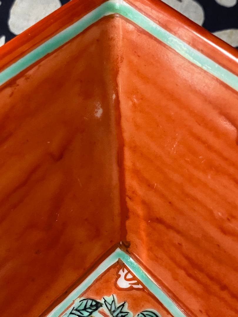 京焼　叶松谷　嘉靖意赤絵唐子画　向付　中国古玩大明嘉靖年製写し　二客組　清水焼