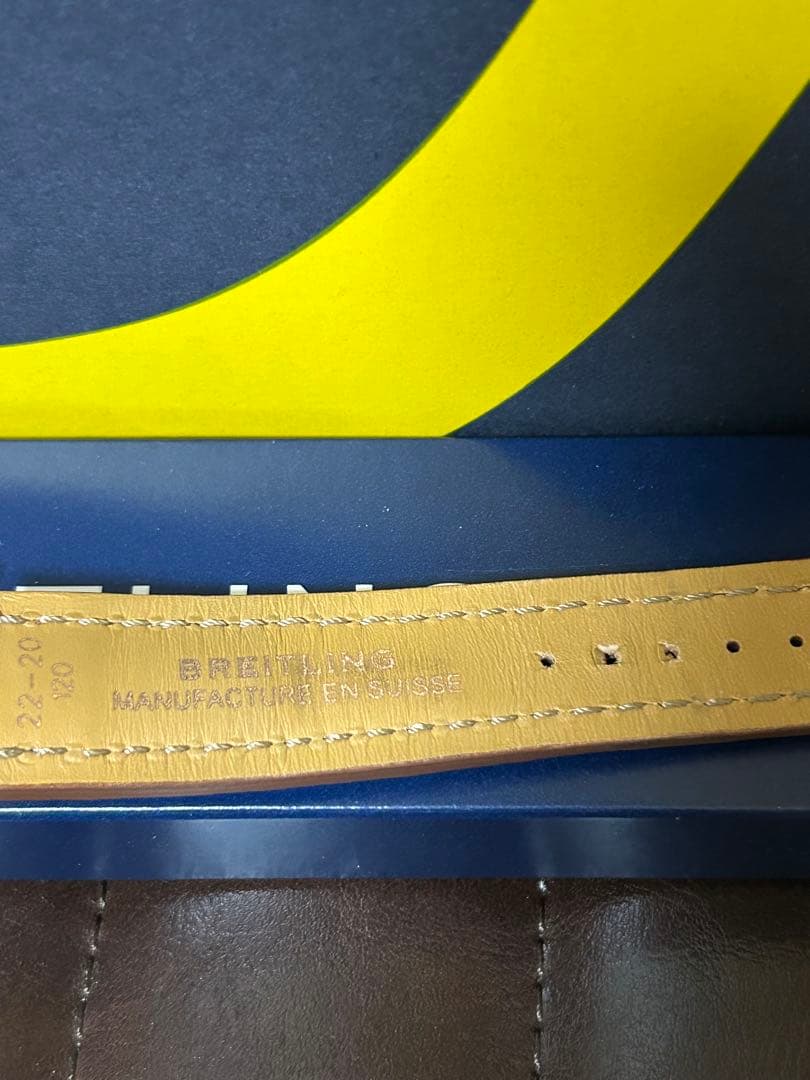 ブライトリング純正 ブラウンアリゲーターストラップ&Dバックル　セット