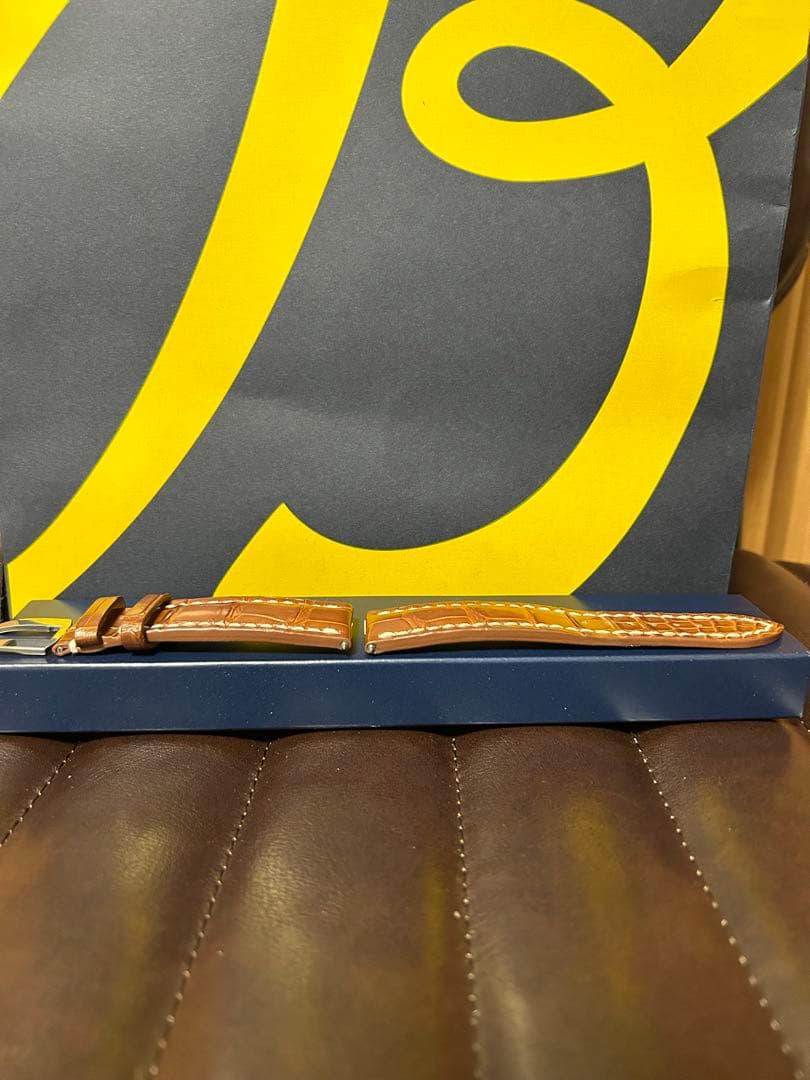 ブライトリング純正 ブラウンアリゲーターストラップ&Dバックル　セット