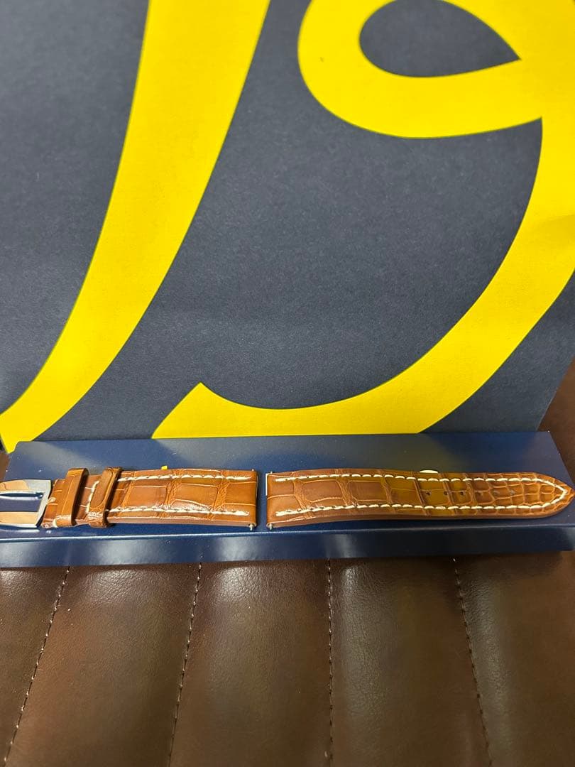 ブライトリング純正 ブラウンアリゲーターストラップ&Dバックル　セット